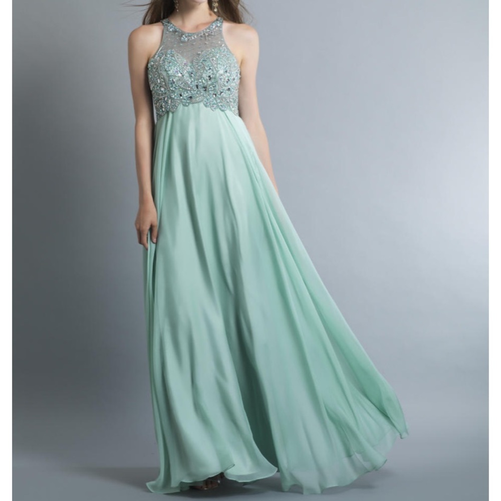 Dave and Johnny Halter Prom Dress